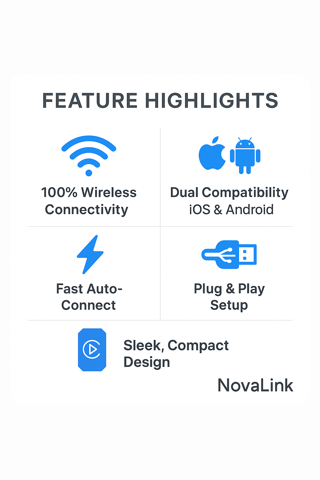 NovaLink™ Wireless CarPlay & Android Auto Adapter